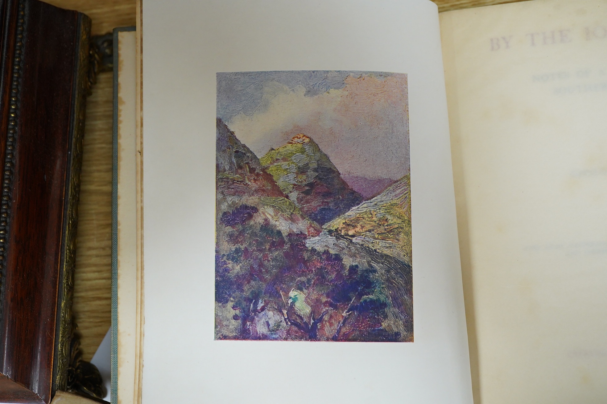 Gissing, George - By the Ionian Sea. notes of a ramble in Southern Italy. 1st edition. coloured plates, original cloth. 1901; Verne, Jules - The Tribulations of a Chinaman ... new and cheaper edition. num. plates; origin